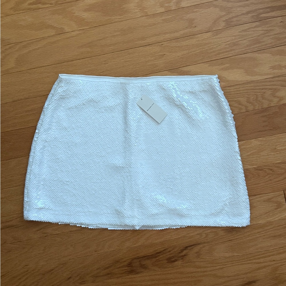 Abercrombie & Fitch White Sequin Skort